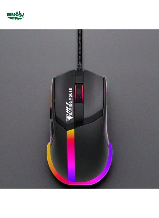 GM1401 Wired Gaming Mouse, 12400 Dpi Wired Gaming Mouse, Plug And Play, Ergonomic Rgb Backlight,Suitable For Personal Computers, Laptops, And Computers With Windows