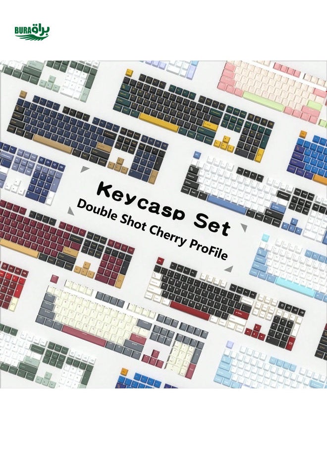 GMK-Double Shot PBT Keycap ForGaming Mechanical Keyboard, BlueSamurai, Mars Green,Candy, CherryProfile.131keys