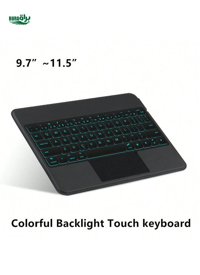 Touch Wireless Keyboard Colorful Backlight TrackPad PU Compatible With Ipad Samsung Surface Other Tablets Phone Laptop Android Win11