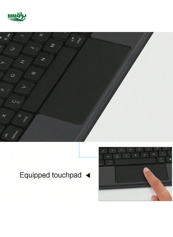 Touch Wireless Keyboard Colorful Backlight TrackPad PU Compatible With Ipad Samsung Surface Other Tablets Phone Laptop Android Win11