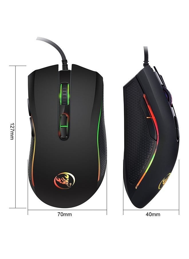 Wired Gaming Optical Mouse Black, Ergonomic Vertical Feel Small Wired Mouse for PC/Tablet/Desktop/Office/Games