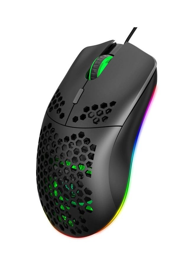 Wired Gaming Mouse with Honeycomb Shell, Side Buttons Computer Mouse for PC/Tablet/Desktop/Office/Games