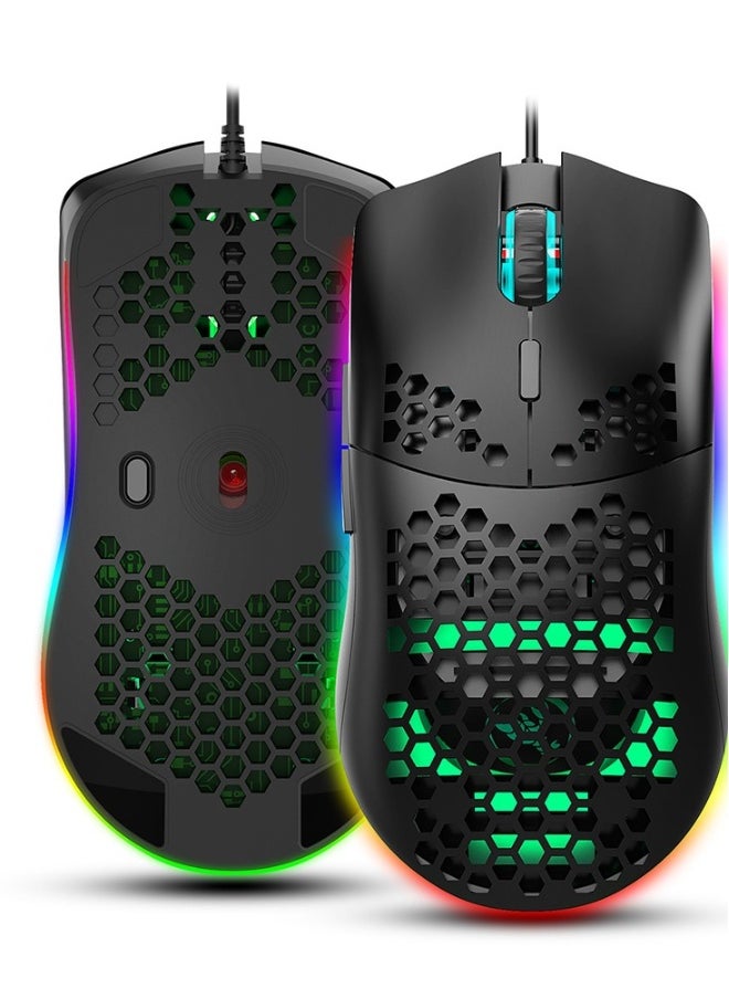 Wired Gaming Mouse With Lightweight Honeycomb Shell Computer Mouse for PC/Tablet/Desktop/Office/Games