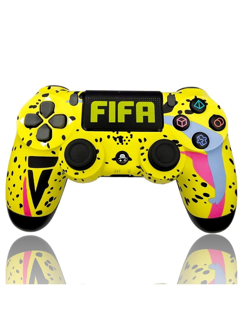 Wireless Controller For PS4 Custom Design Gamepad Joystick For PS4 With Non-Slip Grip Of Both Sides And 3.5mm Audio Jack PS4 Controller Dual Vibration Game Joystick FIFA Print