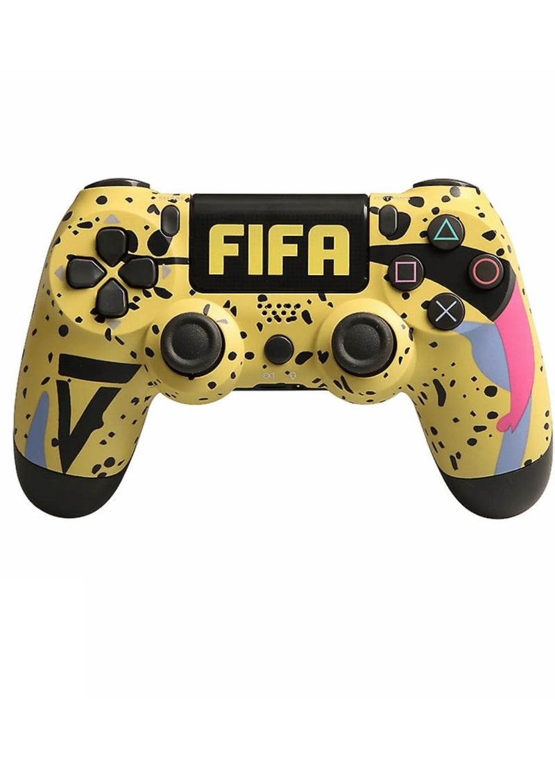 Wireless Controller For PS4 Custom Design Gamepad Joystick For PS4 With Non-Slip Grip Of Both Sides And 3.5mm Audio Jack PS4 Controller Dual Vibration Game Joystick FIFA Print