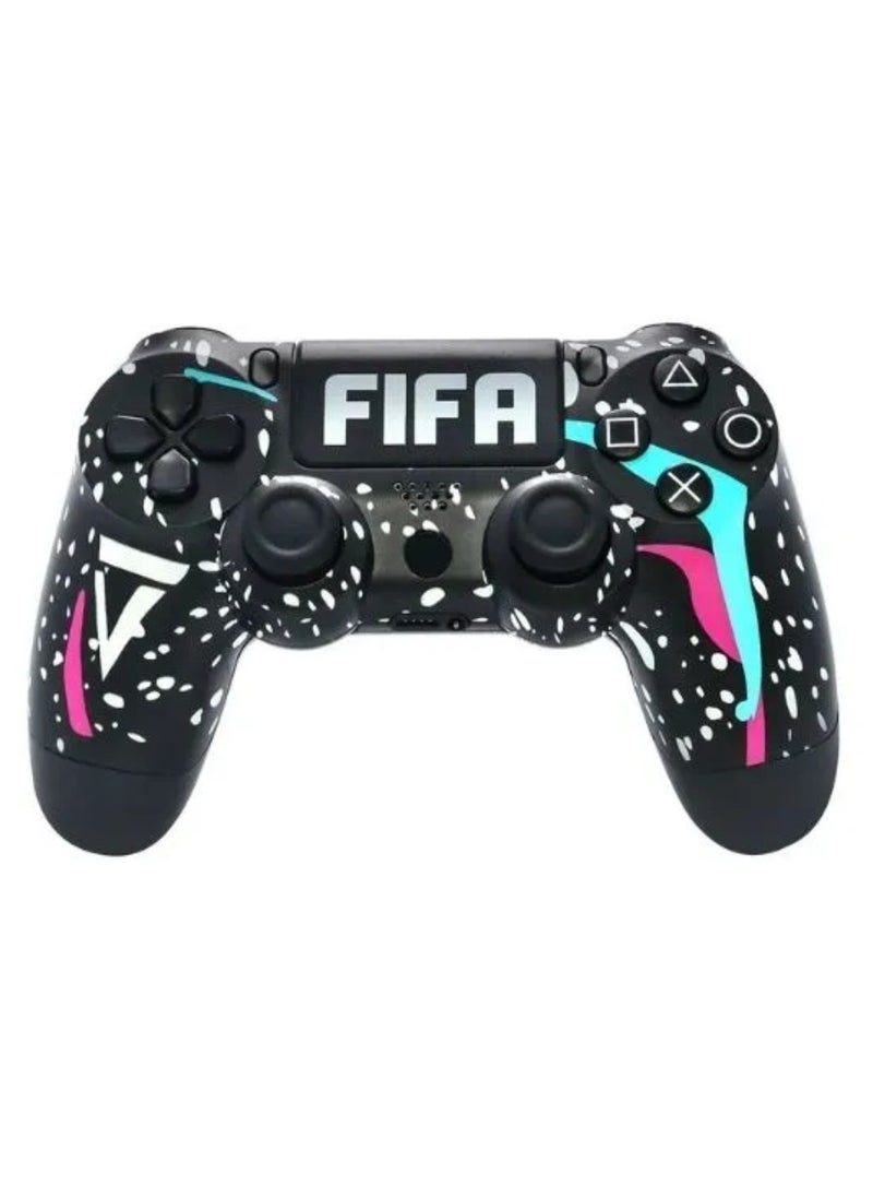 Wireless Controller For PS4 Custom Design Gamepad Joystick For PS4 With Non-Slip Grip Of Both Sides And 3.5mm Audio Jack PS4 Controller Dual Vibration Game Joystick FIFA Print