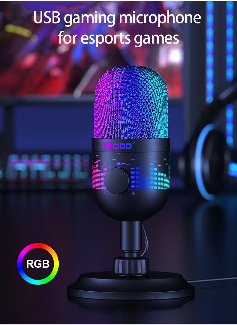 USB microphone, computer game, competitive player, live broadcast, RGB microphone