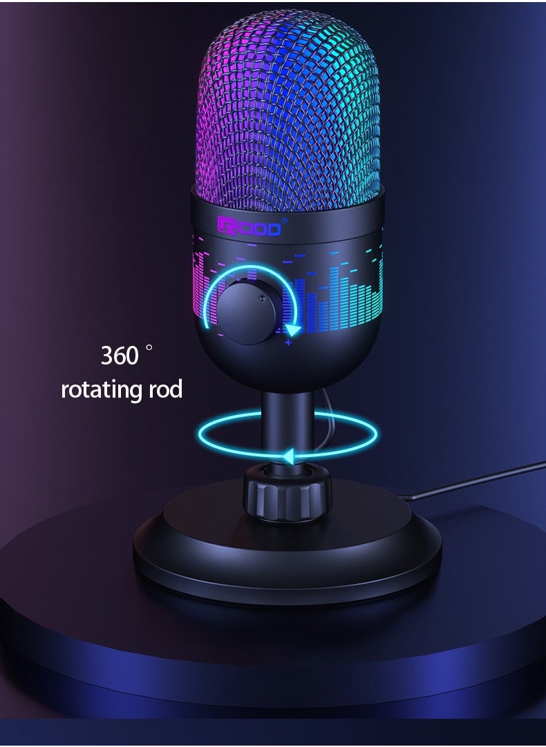 USB microphone, computer game, competitive player, live broadcast, RGB microphone