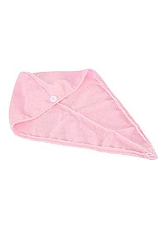 Women Bathroom Super Absorbent Quick Drying Microfiber Bath Towel Hair Dry Cap Salon Towel Pink