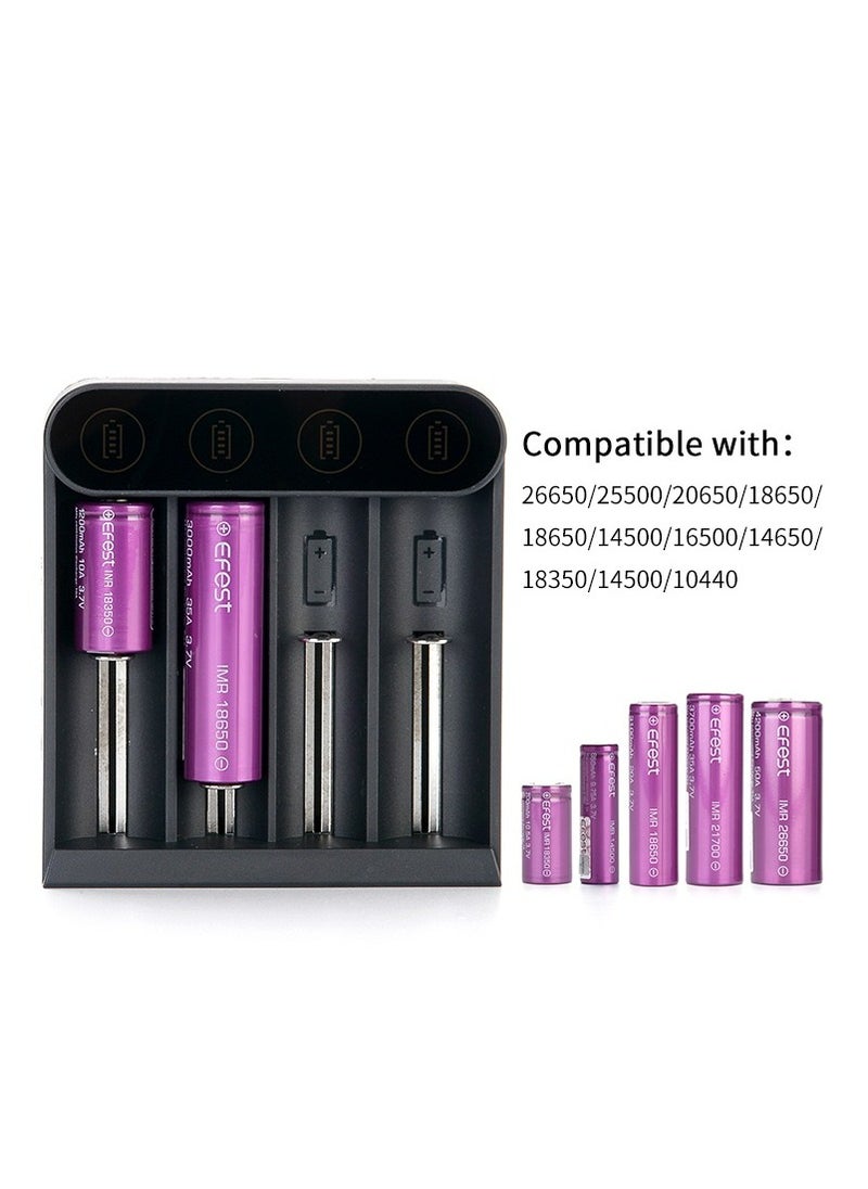 Efest Slim K4 Battery Charger – 4-Slot Charger for Li-ion Rechargeable Batteries
