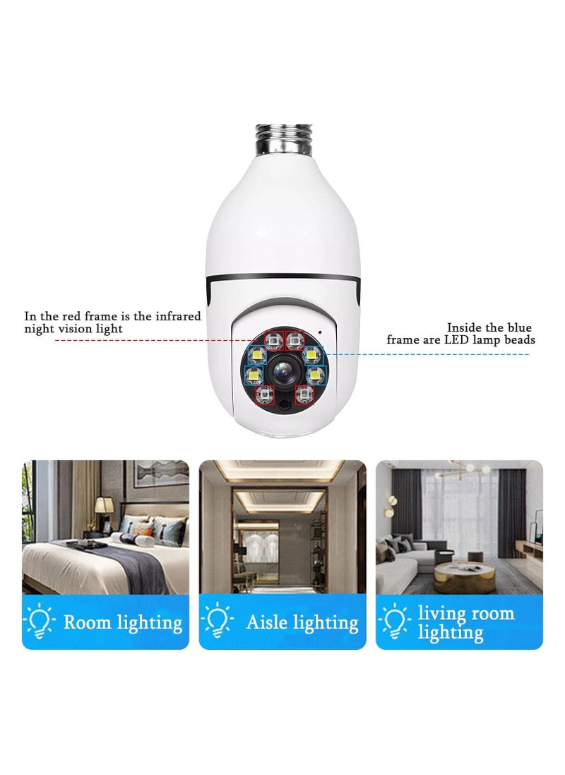 WiFi Panorama Camera u0026 Wireless WIFI Outdoor CCTV Monitor Smart Home Security, Easy To View Install, Your Ultimate Home Sentinel Wireless Light Bulb Monitor Camera 1080P 2MP WiFi Smart Camera Ni