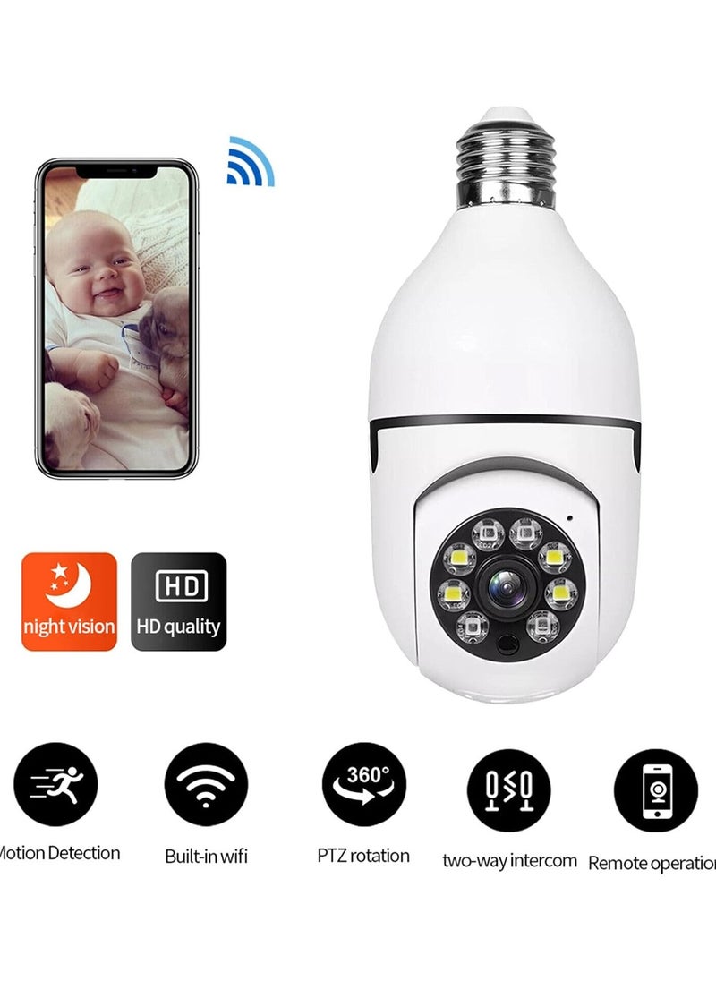 WiFi Panorama Camera u0026 Wireless WIFI Outdoor CCTV Monitor Smart Home Security, Easy To View Install, Your Ultimate Home Sentinel Wireless Light Bulb Monitor Camera 1080P 2MP WiFi Smart Camera Ni