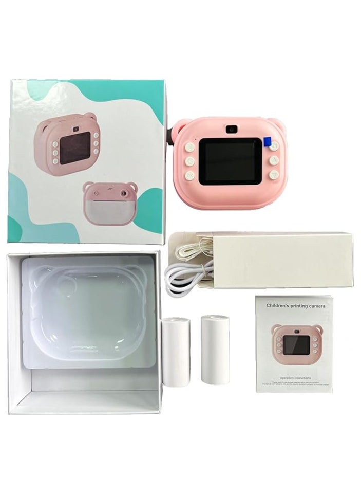 Children's Camera, Instant Camera for Children, Dual Lens, Digital Camera, 1080P 2 Inch Screen, 3 Rolls Thermal Papers