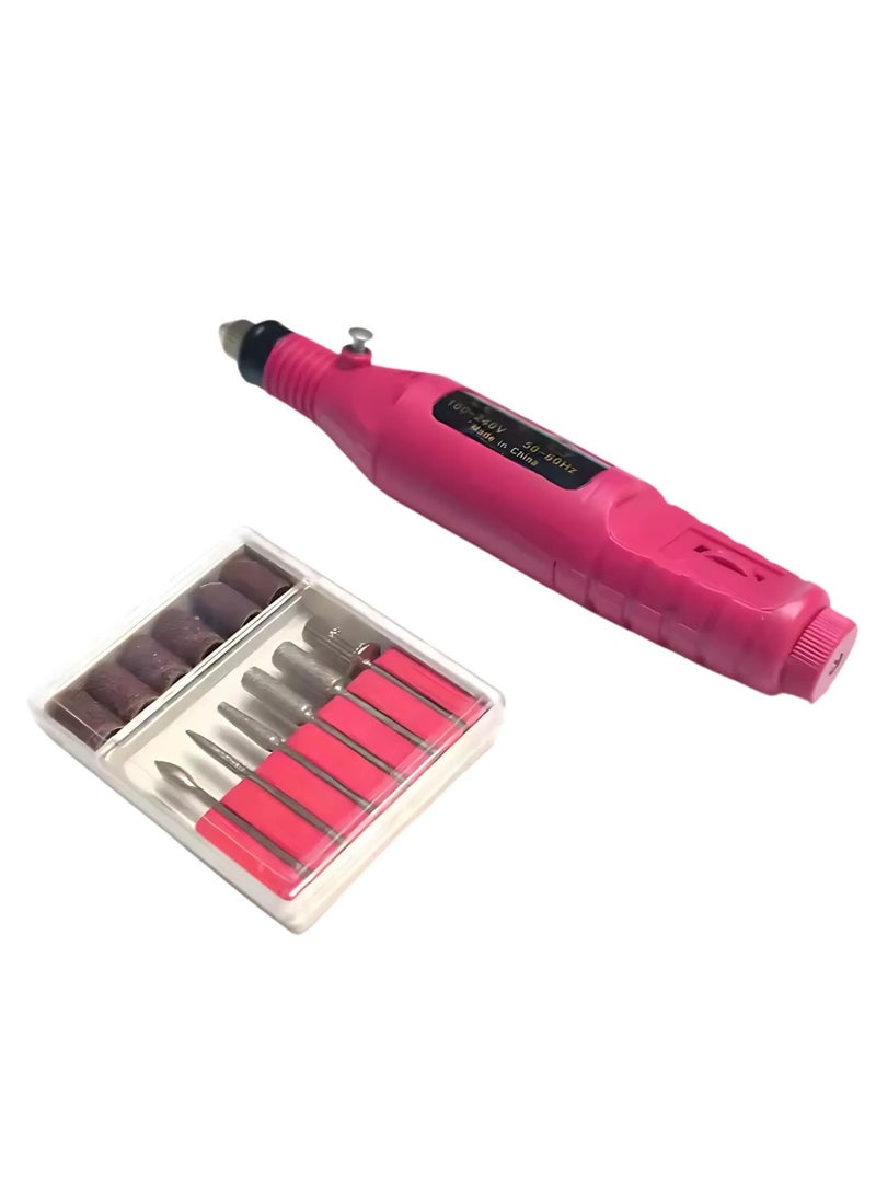 Electric Nail Drill File Machine Manicure Drill Pen 6 Bits Nail Equipment And Tools