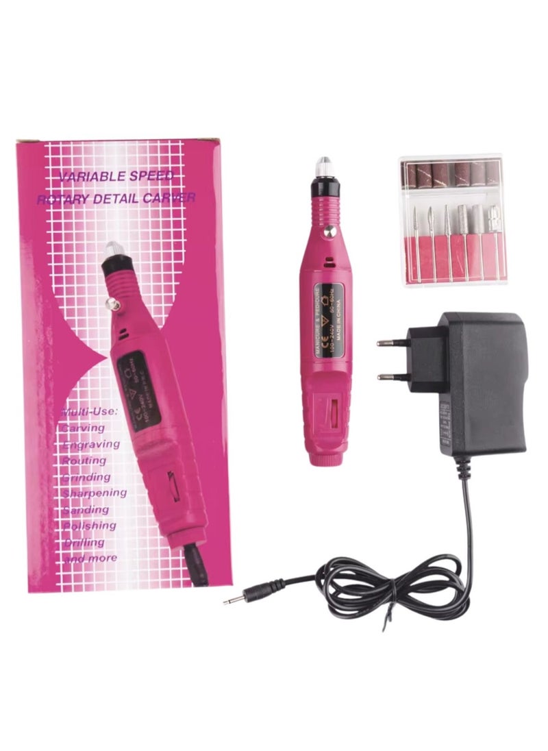 Electric Nail Drill File Machine Manicure Drill Pen 6 Bits Nail Equipment And Tools