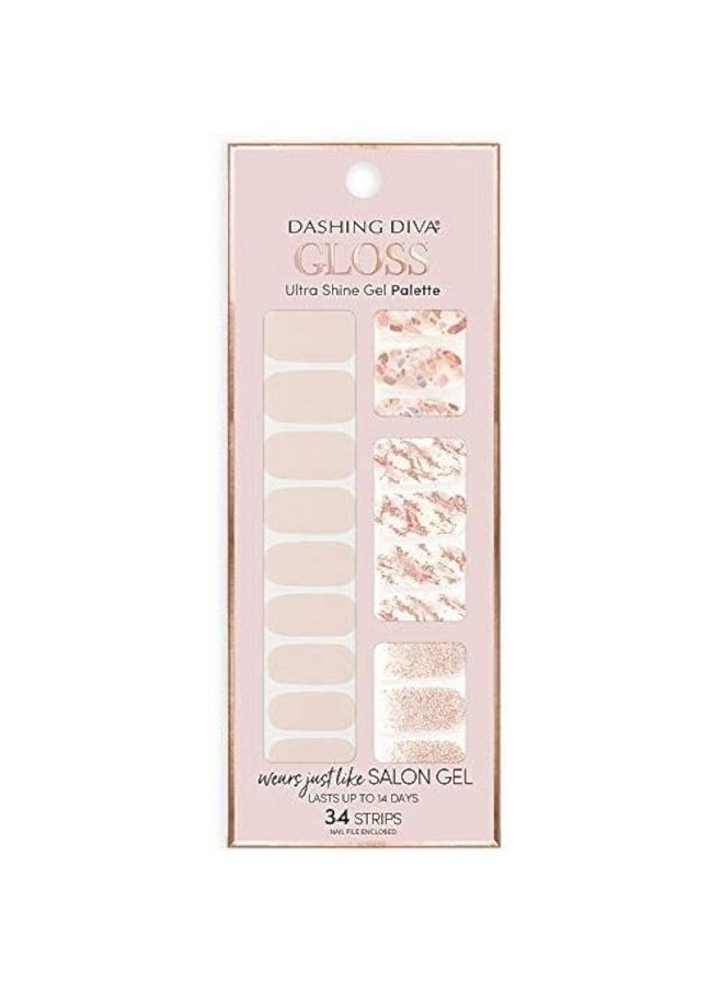 Gloss Ultra Shine Gel Nail Strips 34 Strips & Nail File (Crystal Clear)
