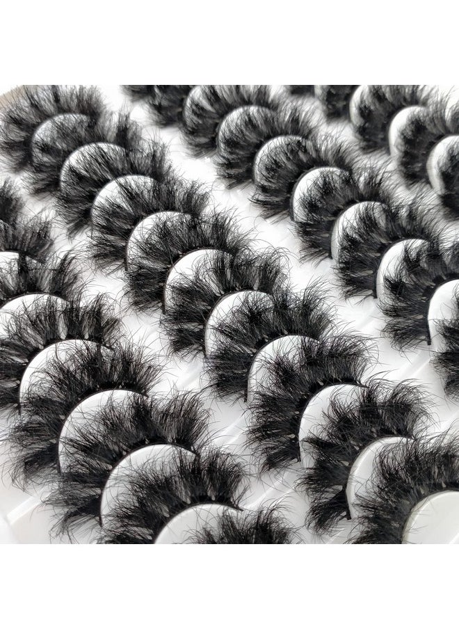 Fluffy Mink Lashes 20 Pairs Dramatic Thick 5D False Eyelashes 20Mm Wispy Fake Eyelashes Pack By Kmilro (Ld05)