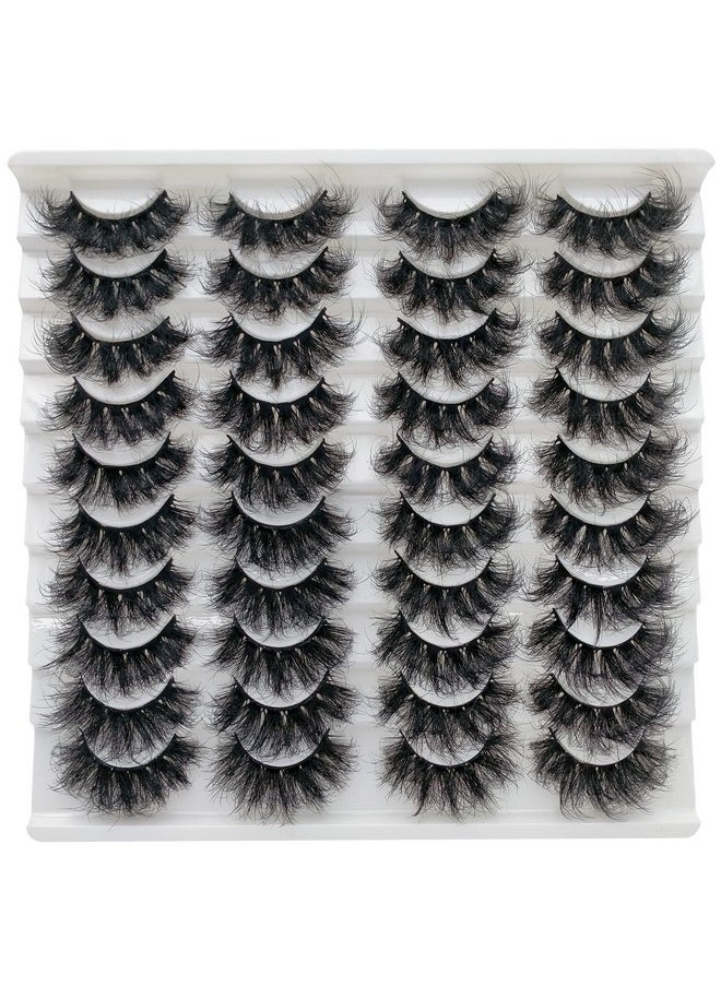 Fluffy Mink Lashes 20 Pairs Dramatic Thick 5D False Eyelashes 20Mm Wispy Fake Eyelashes Pack By Kmilro (Ld05)