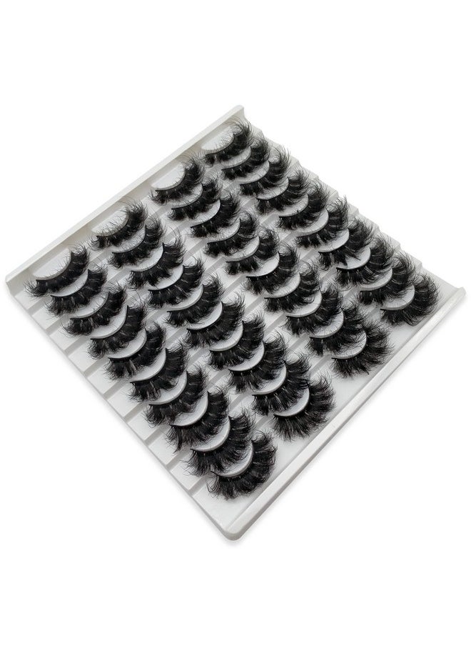 Fluffy Mink Lashes 20 Pairs Dramatic Thick 5D False Eyelashes 20Mm Wispy Fake Eyelashes Pack By Kmilro (Ld05)