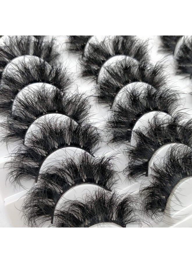 Fluffy Mink Lashes 20 Pairs Dramatic Thick 5D False Eyelashes 20Mm Wispy Fake Eyelashes Pack By Kmilro (Ld05)