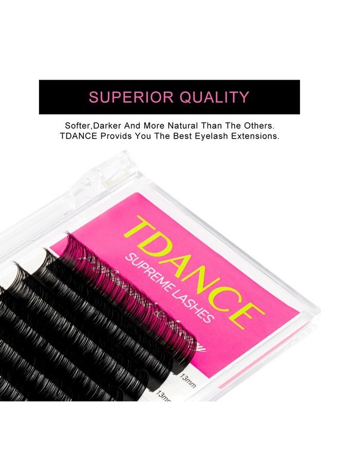 Premium D Curl 19Mm Semi Permanent Individual Eyelash Extensions 0.03Mm Thickness False Mink Silk Volume Lashes Extensions Professional Salon Use(D,0.03,19Mm)