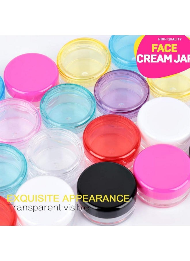 Sample Container,5 Gram Empty Plastic Cosmetic Pot Jars For Eye Shadow Nails Powder Jewelry Cosmetic Lip Balm Lip Gloss Cream Lotion(10 Colors, 100 Pcs)