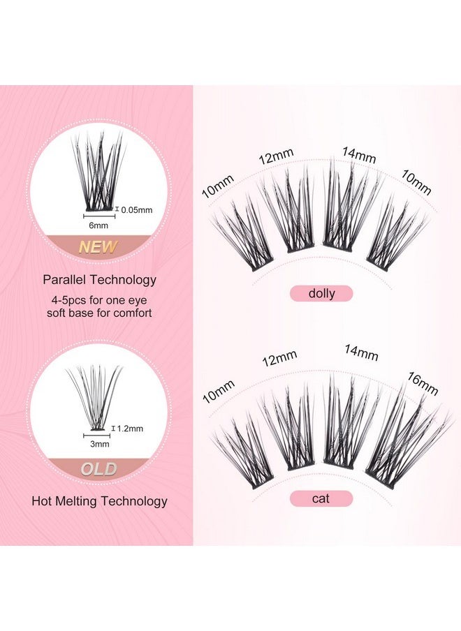 Lash Clusters Individual Lashes D Curl 14Mm Natural Soft Eyelash Cluster Lashes Diy Lash Extensions For Self-Application Diy At Home-Mini 5