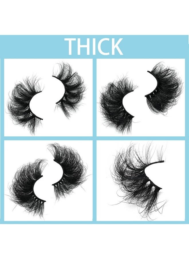 Fluffy 22-25Mm Mink Lashes Wholesale Mikiwi 20 Pack Eyelashes, Real Mink Thick Handmade Full Strip Lashes, Crueltyl Free Lash, Dramatic Lashes For Halloween Party, 20 Pairs 22-25Mm Lashes