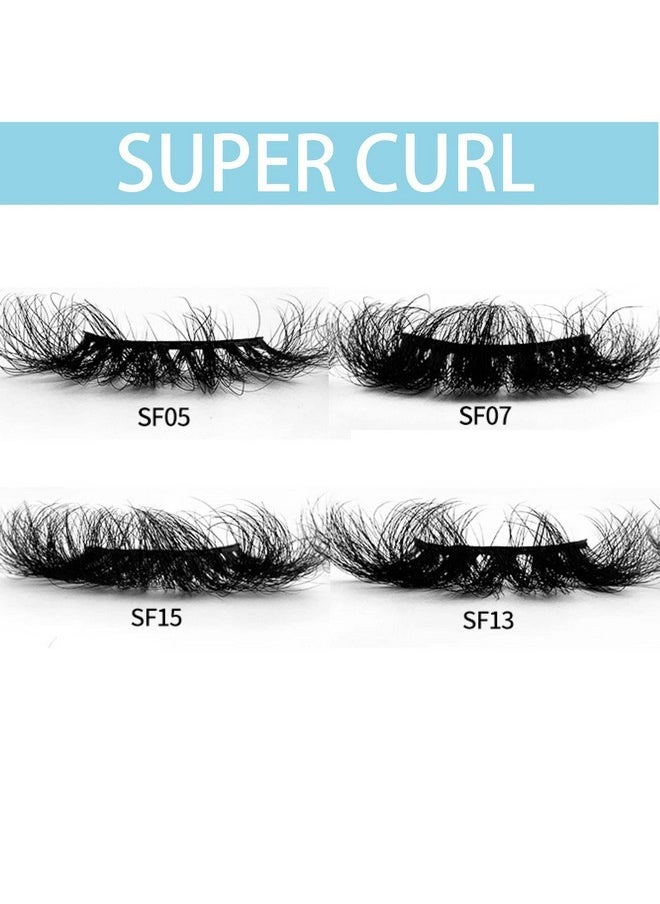 Fluffy 22-25Mm Mink Lashes Wholesale Mikiwi 20 Pack Eyelashes, Real Mink Thick Handmade Full Strip Lashes, Crueltyl Free Lash, Dramatic Lashes For Halloween Party, 20 Pairs 22-25Mm Lashes