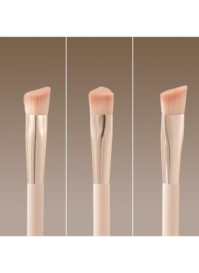 Angled Under Eye Concealer Brush For Liquid Cream Powder Birghting Concealer Trangle Small Nose Contour Foundation Makeup Brush 2-Pack