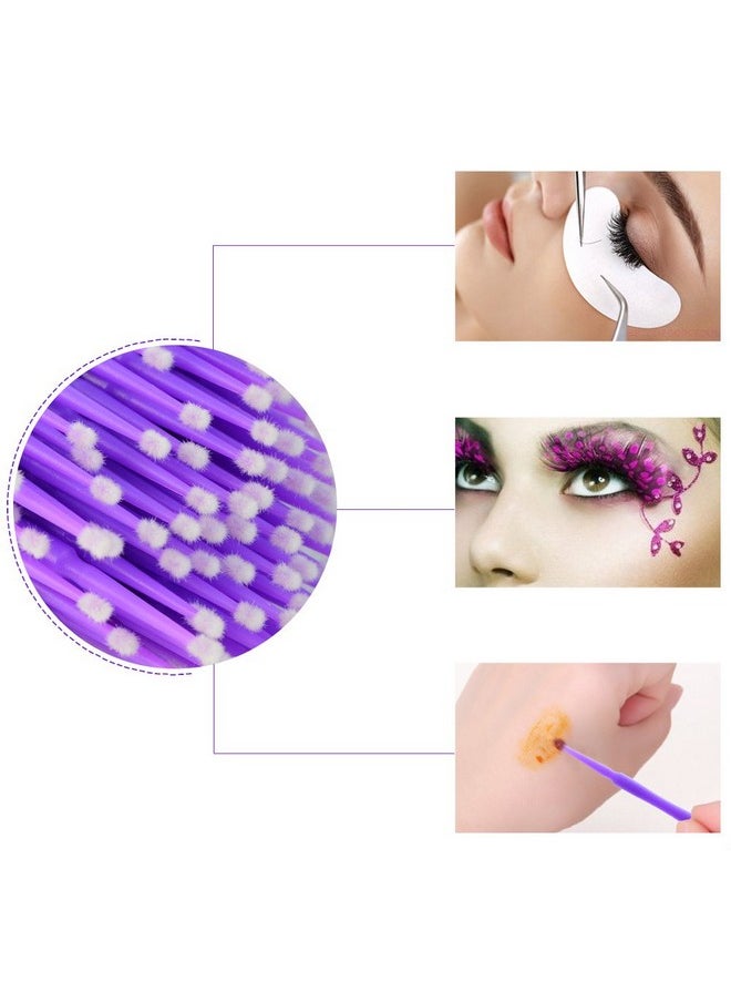 400 Pcs Micro Applicator Brushes Dental Brush Yookat Disposable Micro Applicator Brushes For Eyelash Extensions And Oral Using Micro Brushes Bendable Microfiber Applicators Purple