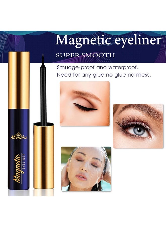 Magnetic Eyelashes With Eyeliner Kit Magnetic Lashes Natural Looking With Upgraded 4 Tubes Of Magnetic Liner Waterproof10 Pairs Reusable False Eyelashes Easy To Applylong Lasting.