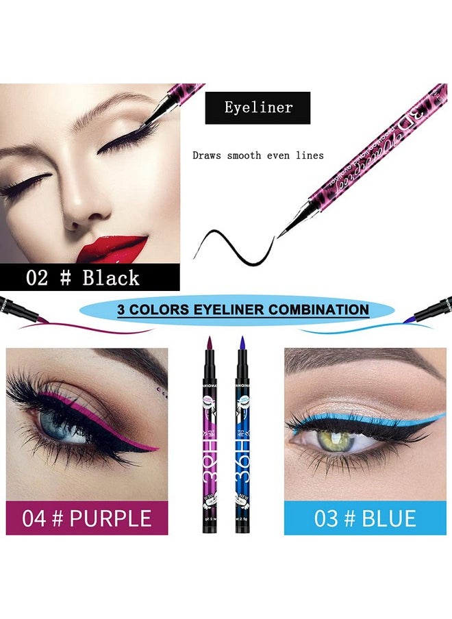 4D Silk Fiber Mascara With 3 Color Eyeliner. Leopard Series 4 In 1 Set .Natural Waterproof And Sweatproof.Smudgeproof & Long Lasting Charming Eye Makeup . Threedimensional Abundance Clear Roots.