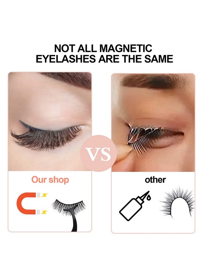 Upgrade 3D Natural Magnetic Eyelasheslightweight Magnetic Eyeliner And Eyelashes Kit 2 Magnetic Eyeliners No Glue Needed (10 Pairs)