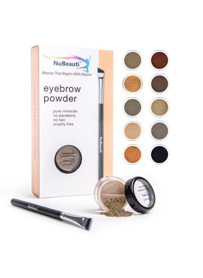 Natural Eyebrow Powder Eyebrow Kit Mica Brow Powder Eyebrow Makeup Kit With Professional Angled Eyebrow Brush 10 Natural Shades No Parabens Or Chemicals Eyebrow Shaper Kit By Nubeauti