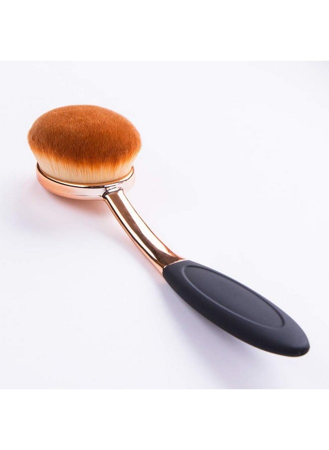 Oval Foundation Brush Second Largest Toothbrush Makeup Brushes Fast Flawless Application Liquid Cream Powder Foundation (4 Pack)