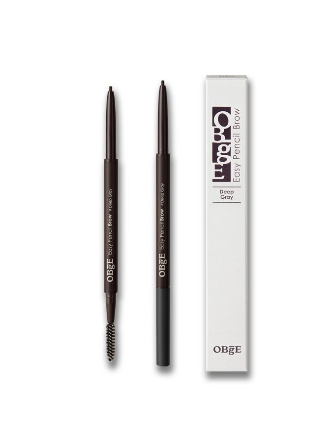 Easy Pencil Brow (Deep Gray 0.003Oz) Ultra Fine Eyebrow Pencil With Brush For Precise And Effortless Brow Shaping. Long Lasting Natural Color.