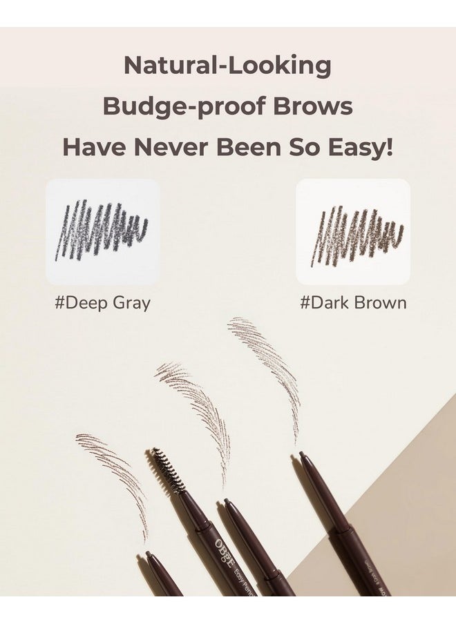 Easy Pencil Brow (Deep Gray 0.003Oz) Ultra Fine Eyebrow Pencil With Brush For Precise And Effortless Brow Shaping. Long Lasting Natural Color.