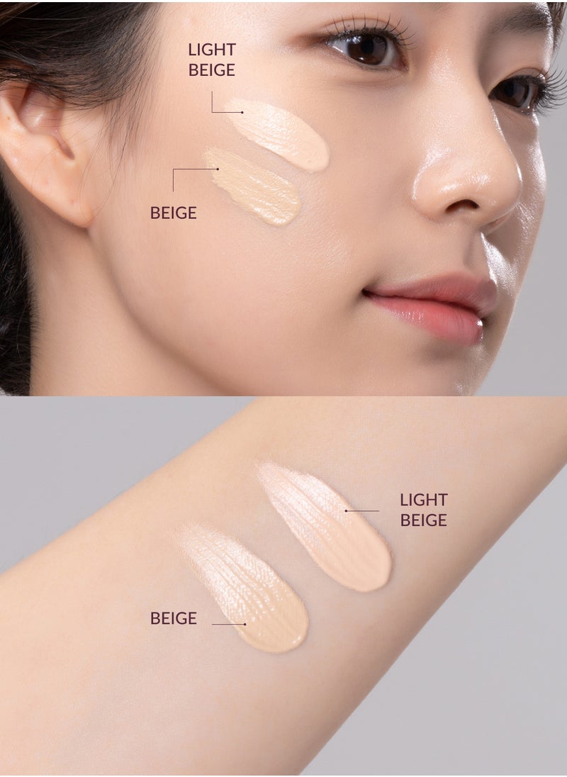 Perfect Finish Cushion Foundation Anti Wrinkle Flawless Longwear Korean BB Cream SPF50+ - Glow Finish Natural Coverage, Moisturizing, Lightweight, Whitening (#21N, 0.15 g)