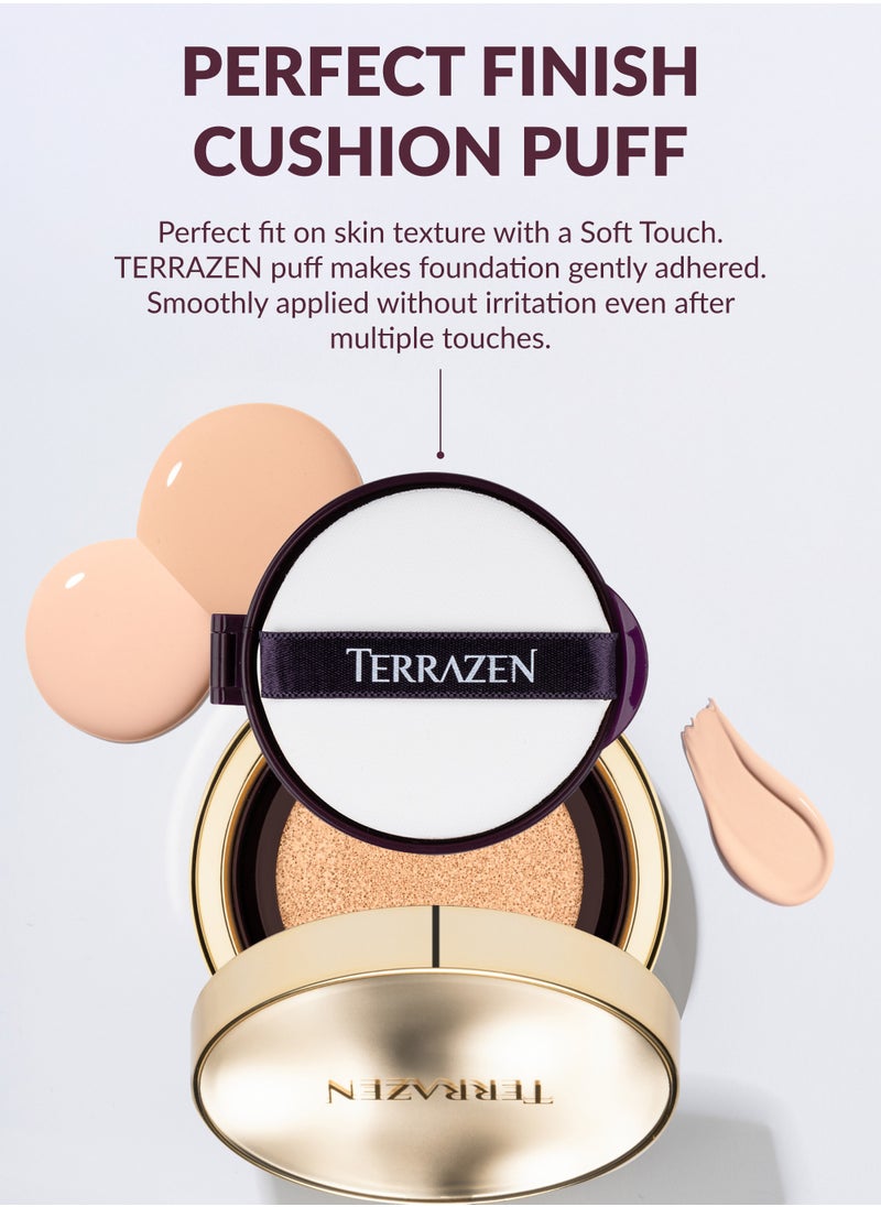 Perfect Finish Cushion Foundation Anti Wrinkle Flawless Longwear Korean BB Cream SPF50+ - Glow Finish Natural Coverage, Moisturizing, Lightweight, Whitening (#21N, 0.15 g)