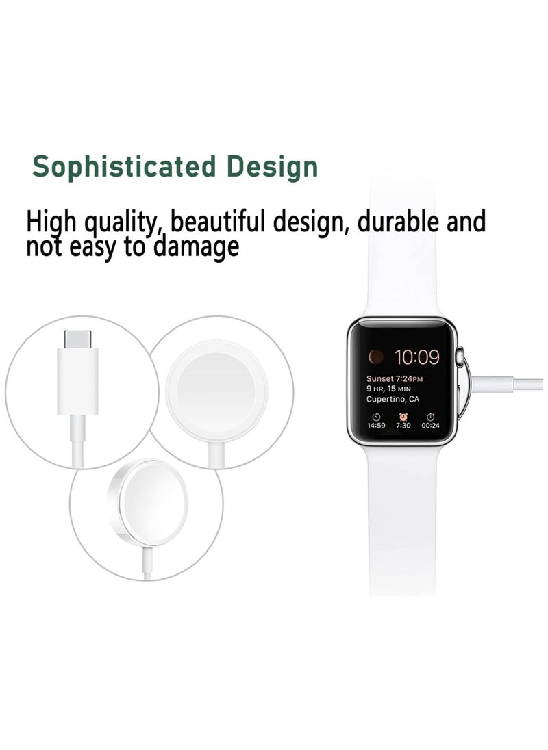 Upgraded for Apple Watch Magnetic Fast Charger to USB-C Cable (1m/Portable) Magnetic Wireless Charging Compatible with Apple Watch Series 8/7/6/SE/5/4/3/2/1