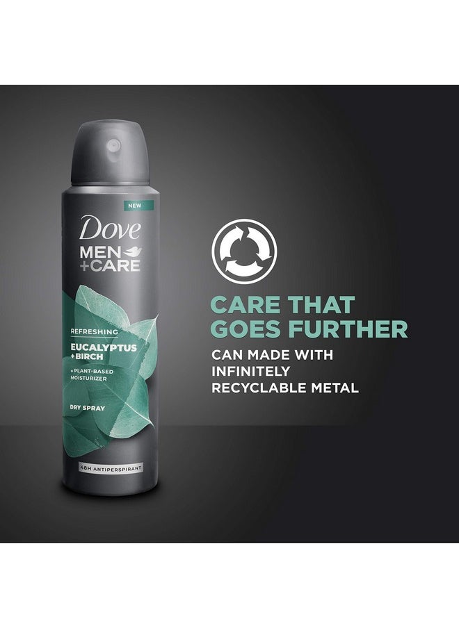 Men+Care Antiperspirant Dry Spray Deodorant For Men Eucalyptus + Birch 48 Hour Sweat And Odor Protection 3.8 Oz