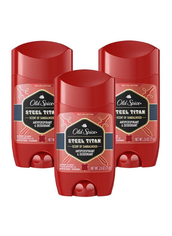 Steel Titan Anti-Perspirant Deodorant, 2.6 Oz (Pack Of 3)