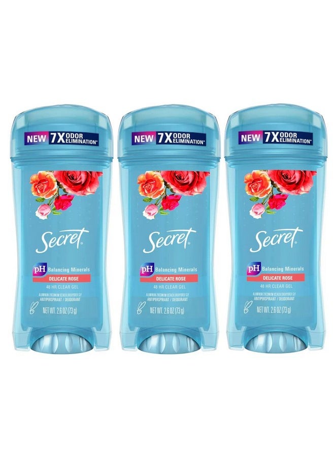 Fresh Clear Gel Antiperspirant And Deodorant For Women, Delicate Rose, 2.6Oz (Pack Of 3)