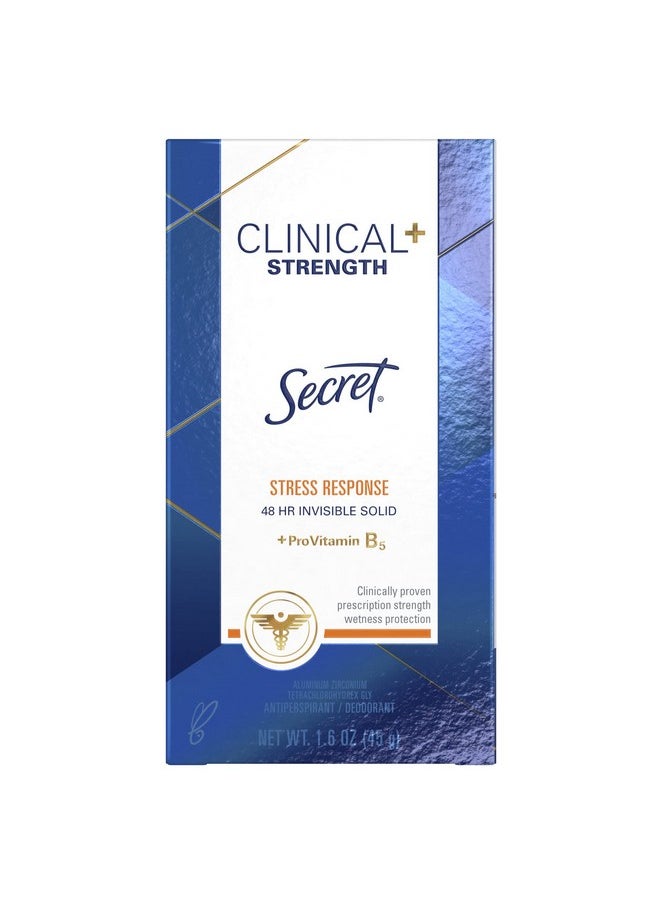 Clinical Strength Antiperspirant And Deodorant Clear Gel, Stress Response, 1.6 Oz. (Pack Of 4)