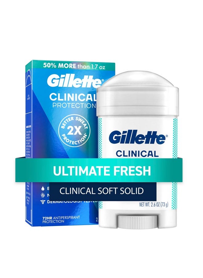 Clinical Advanced Solid For Long Lasting Sweat Protection, Crisp Fresh Scent, 2.6 Ounce