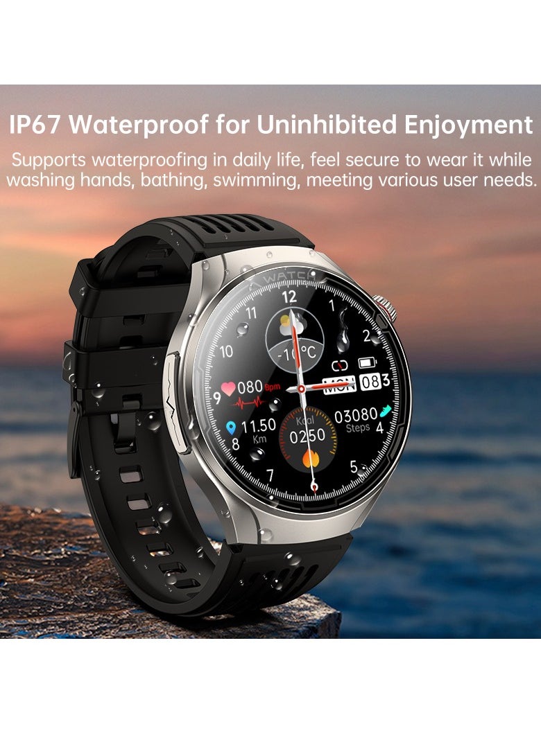 FD06 Massage CES Sleep Aid Smart Watch with ECG Bluetooth, Monitors Pressure Oxygen Heart Rate Sugar Lipids Uric Acid Body Temperature, Sleep Aid Electrode Therapy, Compatible with Android iOS, 1.43 Inches 360mAh IP67