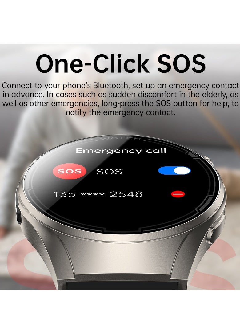 FD06 Massage CES Sleep Aid Smart Watch with ECG Bluetooth, Monitors Pressure Oxygen Heart Rate Sugar Lipids Uric Acid Body Temperature, Sleep Aid Electrode Therapy, Compatible with Android iOS, 1.43 Inches 360mAh IP67