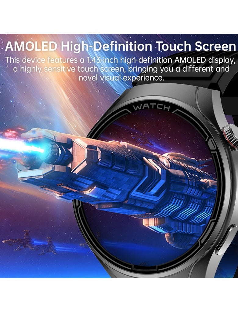 FD06 Massage CES Sleep Aid Smart Watch with ECG Bluetooth, Monitors Pressure Oxygen Heart Rate Sugar Lipids Uric Acid Body Temperature, Sleep Aid Electrode Therapy, Compatible with Android iOS, 1.43 Inches 360mAh IP67