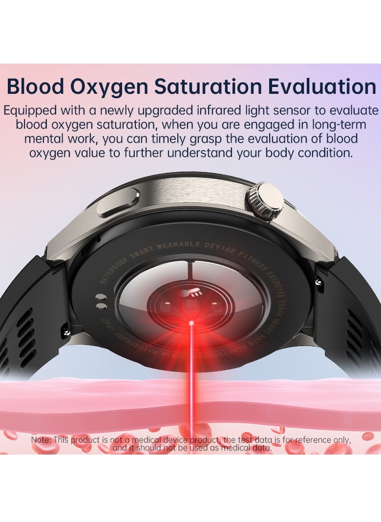 FD06 Massage CES Sleep Aid Smart Watch with ECG Bluetooth, Monitors Pressure Oxygen Heart Rate Sugar Lipids Uric Acid Body Temperature, Sleep Aid Electrode Therapy, Compatible with Android iOS, 1.43 Inches 360mAh IP67